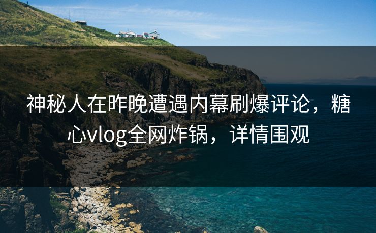 神秘人在昨晚遭遇内幕刷爆评论，糖心vlog全网炸锅，详情围观